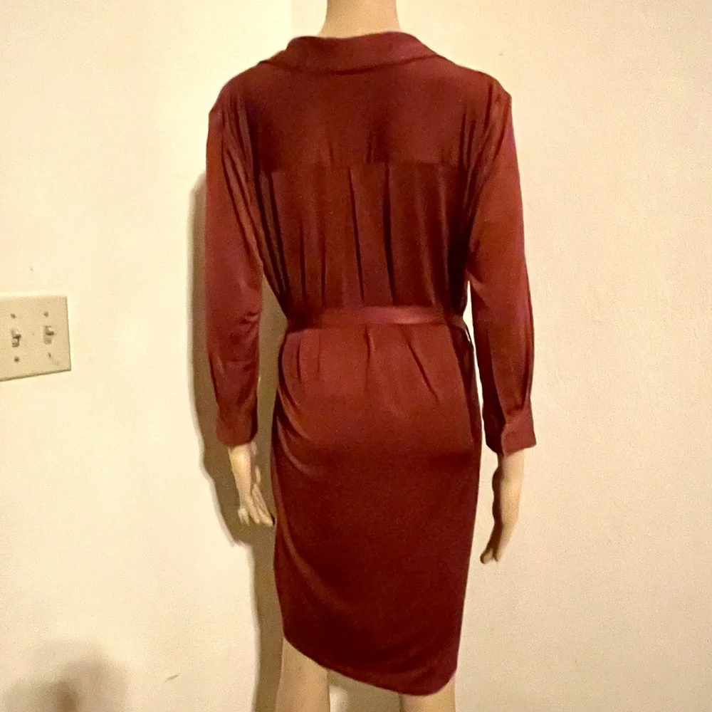 L'AGENCE ADDISON SHIRTDRESS RUST COLOR SZ S - Picture 2 of 6